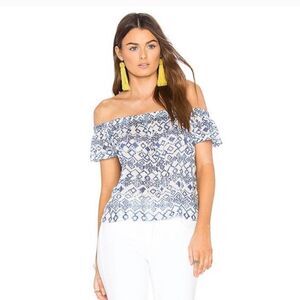 Anthropologie Cloth & Stone Ikat Off Shoulder Top